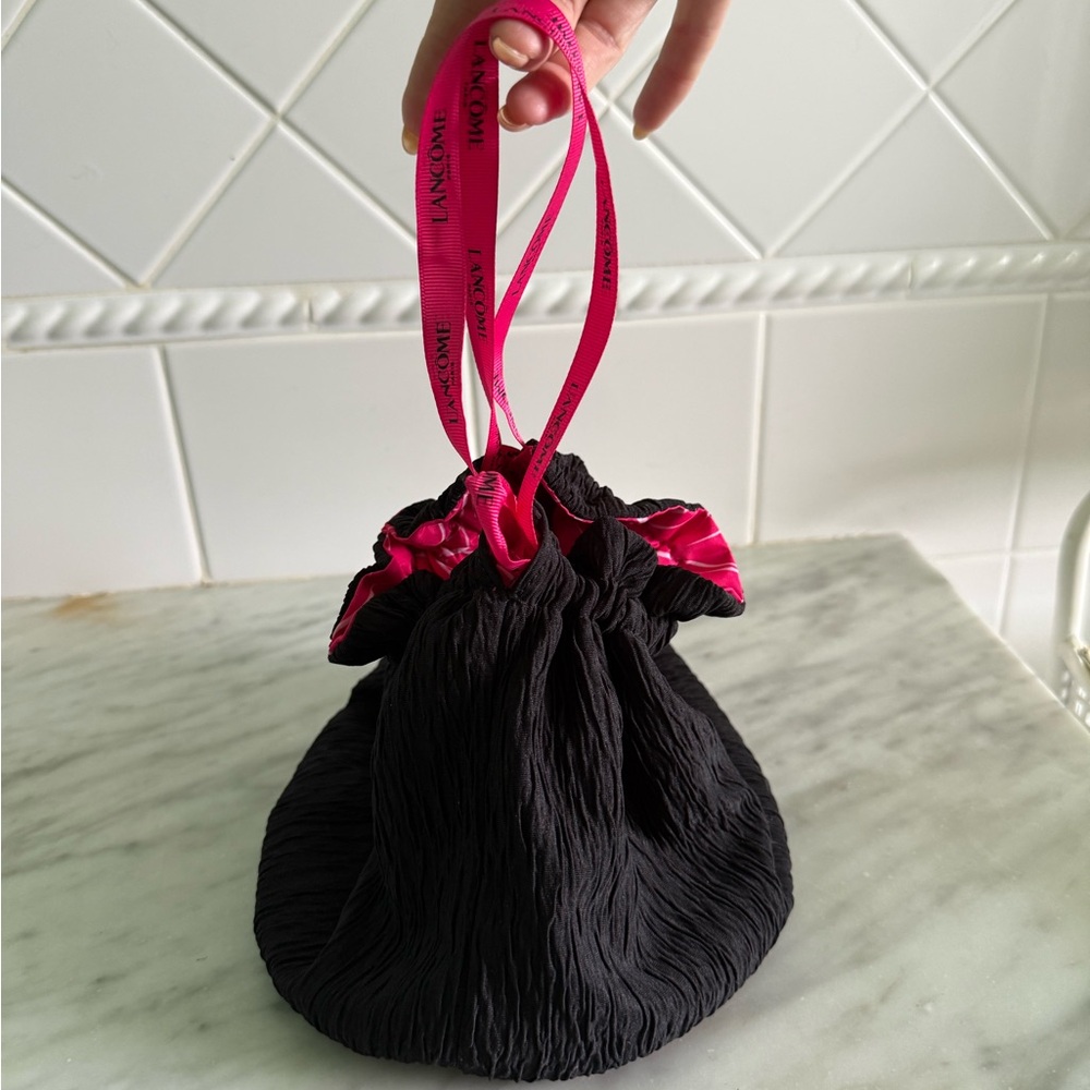 Lancôme Reversible Black hot pink  Cosmetic Bag